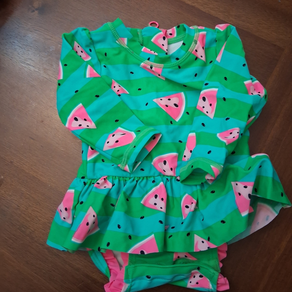 New Wave Watermelon Print Baby Bathingsuit